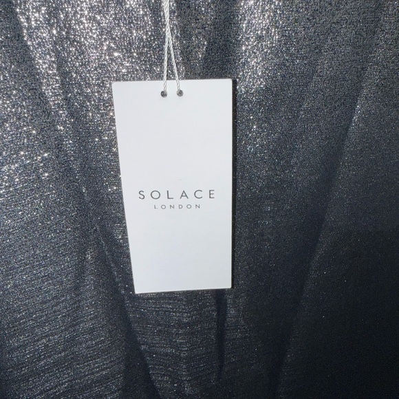 Solace London Metallic Silver Halter Top Gown - Picture 2 of 10